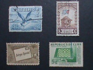 ​CUBA-4 VERY OLD CUBA USED-STAMPS-VF WE SHIP TO WORLD WIDE AND COMBINE