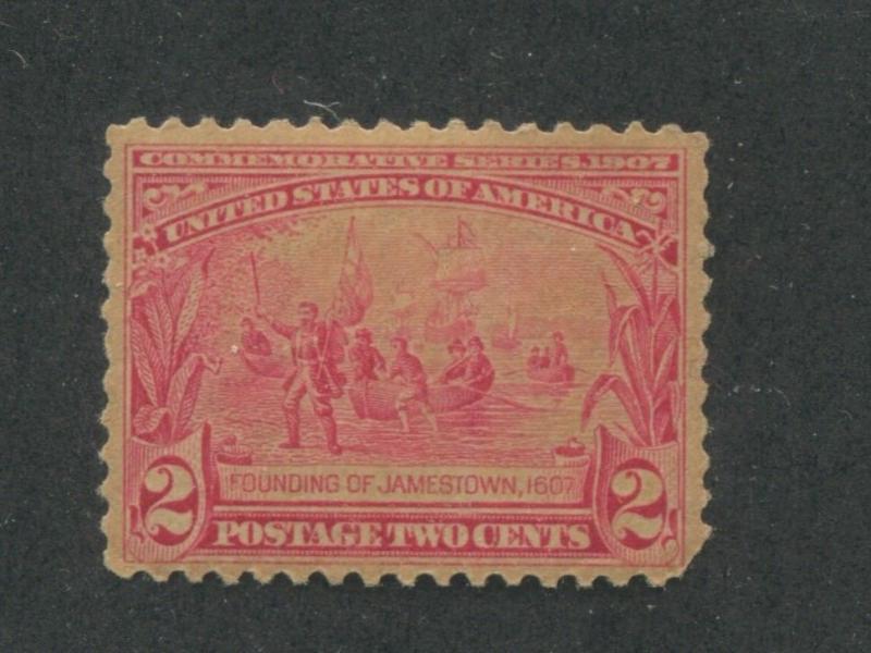 1907 US Stamps #329 Mint Never Hinged FVF Toned Paper Jamestown Exposition Issue 