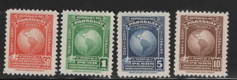 Paraguay Scott 374-377 MH* stamp set