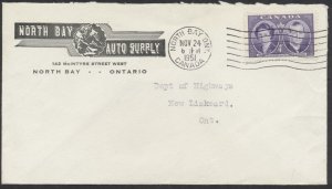 1951 North Bay Auto Supply Advertising Cover #315 4c Royal Visit