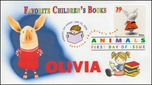 AO-3993-1, 2006, Favorite Children’s Book Animals, FDC, DCP, SC 3993, Olivia,