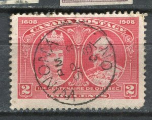 CANADA; 1908 early Quebec issue used 2c. value fine Postmark 