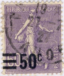 FRANCE - Yvert 223 - 50c/60c Semeuse Lignée - Oblitéré TB