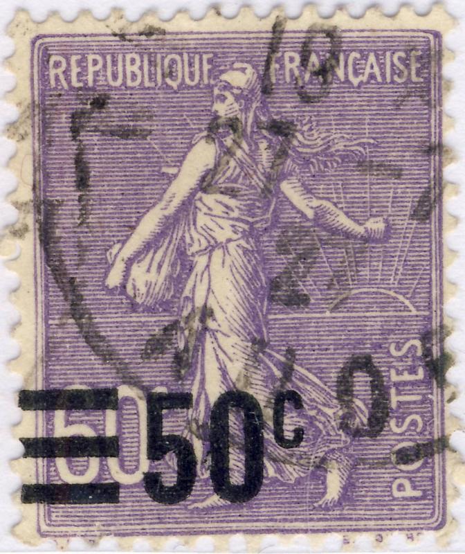 FRANCE - Yvert 223 - 50c/60c Semeuse Lignée - Oblitéré TB