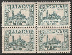 Spain 1936 Sc 627 block MNH**