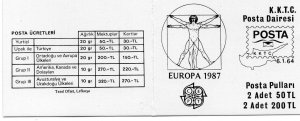 TURKISH CYPRUS 1987 EUROPE BOOKLET W/PANE OF 4 STAMPS MNH