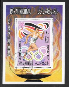 Ras Al-Khaima 1972 Olympics Souvenir Sheet (12463)