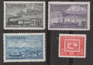 Canada # 311-314   Stamp Centenary - transportation (4)  LH Unused