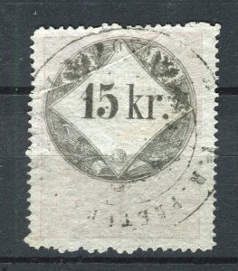 AUSTRIA; 1870s early classic Revenue issue used 15Kr value