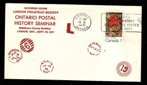 Canada-Sc#537-Autumn leaves on souvenir cover-London Philatelic Society Ontario