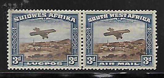 SOUTH WEST AFRICA C5 NO GUM MONOPLANE OVER WINDHOEK PAIR