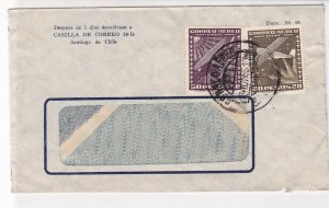 Chile 1956 Santiago Airmail Two Plane Stamps Window Cover Ref 25546