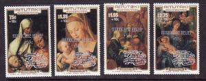 Aitutaki-SC#B51-4 unused NH set-Christmas1986 ovptd Hurrican