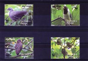 Sao Tome and Principe 2005 WWF/Birds Set (4) Perforated MNH  Groth # U