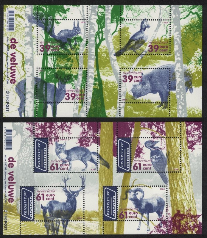 Netherlands Veluwe Nature Reserve Wild Animals Birds 2004 MNH SG#MS2367 CV£22.-