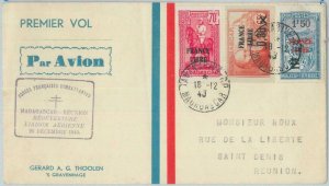 81149 - POSTAL HISTORY  FIRST Flight COVER: Madagascar / Reunion 1943 Muller 122