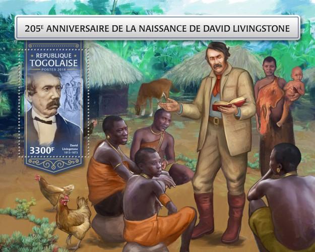 TOGO- 2018 - David Livingstone - Perf Souv Sheet - MNH