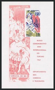 Brazil 1070a sheet, MNH. Michel Bl.22. Tourist Year.ITY-1967. Carnival of Rio.