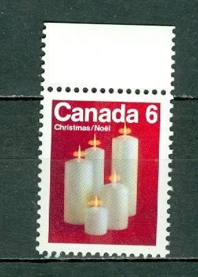 CANADA 1972 CHRISTMAS-CANDLES #606p WINNIPEG TAG.  MARGIN STAMP MNH...$0.40