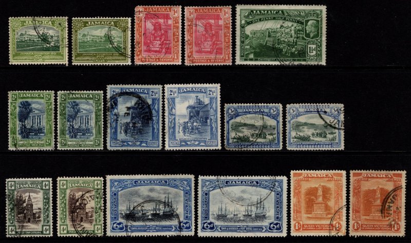 Jamaica 1921-29 Pictorial Def. Wmk Mult Script CA, Part Set to 1s [Used]