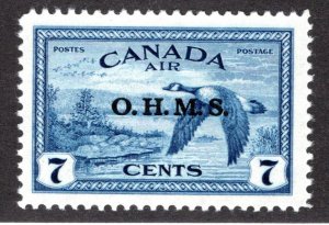 CO1, Scott, 7c Air Mail Official, Overprinted O.H.M.S., MLH, F/VF, Canada