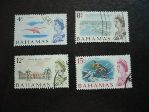 Stamps - Bahamas - Scott# 255,257,260,261 - Used Part Set of 4 Stamps