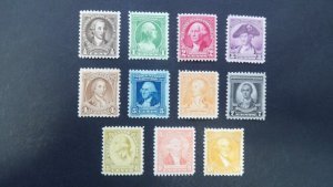 #704-715 1932 WA-BICENTENNIAL Issues  MNH OG VF  #4 Includes New Mounts