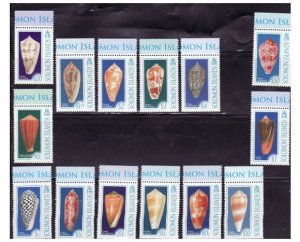 Solomon Islands - Shells - 14 Stamp  Set 19M-008 
