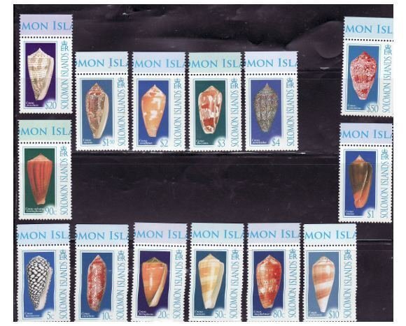 Solomon Islands - Shells - 14 Stamp  Set 19M-008