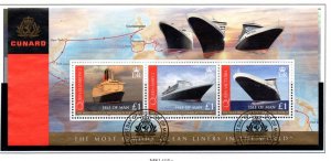 Isle of Man Sc 1239 2008 Cunard Liners stamp sheet used