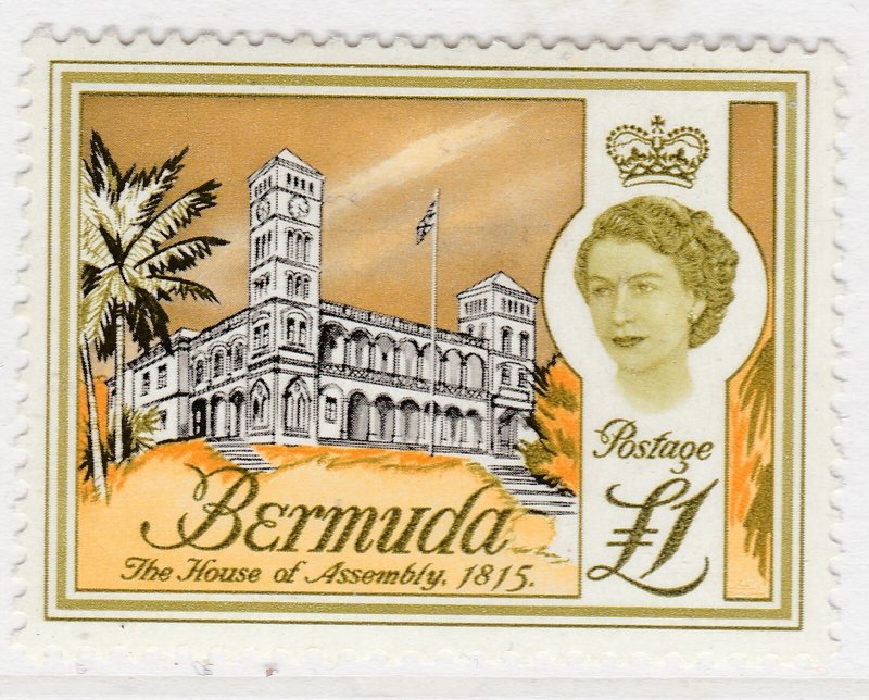 British Colony Bermuda 1962 £1 MH* Stamp Historical Buildings A22P19F8933