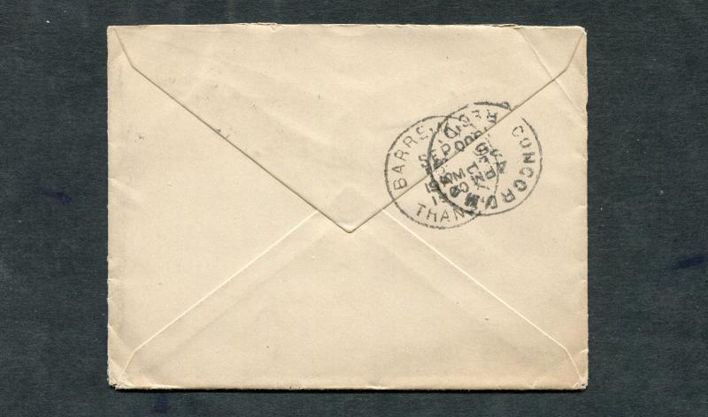 Postal History - Petersham MA 1900 Black Segmented Cork Cancel B0340