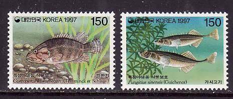 Korea-Sc#1905-6-Unused NH set-Fish - Marine Life-