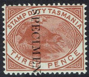 TASMANIA 1880 PLATYPUS STAMP DUTY 3D SPECIMEN MNH **