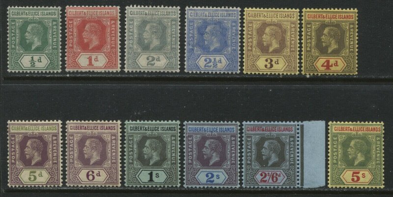 Gilbert & Ellice Islands KGV 1912-19 al values to 5/ mint o.g. hinged