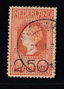 Netherlands a 2.5G overprint on a 10G from 1920 good used