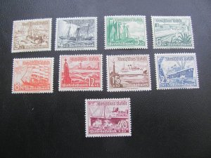 GERMANY 1937 MNH  SC B107-115 SHIPS VF/XF 100 EUROS  (112)