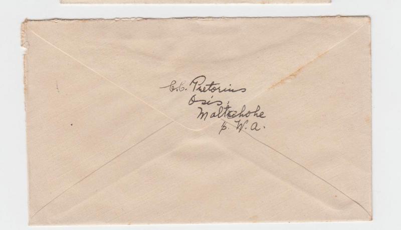 SOUTH WEST AFRICA 1943 CENSOR COVER, MALTE CHOHE TO EAST LODON 1½d (SEE BELOW)