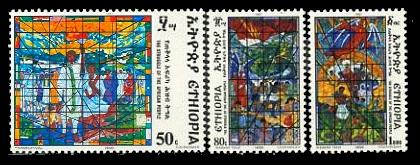 (303) Ethiopia / African freedom / church windows / 1987 / rare / mnh