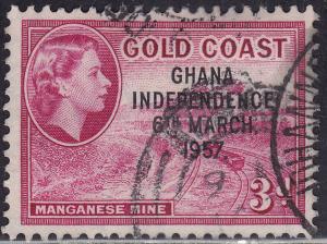 Ghana 8 USED 1957 Manganese Mine 3p