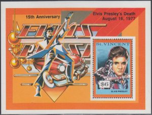 ST VINCENT Sc # 1730 CPL MNH S/S of ELVIS OVERPRINTED (See Description)