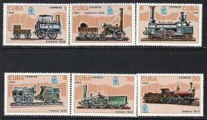 Cuba 2863-68 MNH LOCOMOTIVES 841D