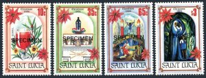 St Lucia 702-705 SPECIMEN.MNH.Mi 684-687. Christmas 1984.Glass,Altar,Creche,