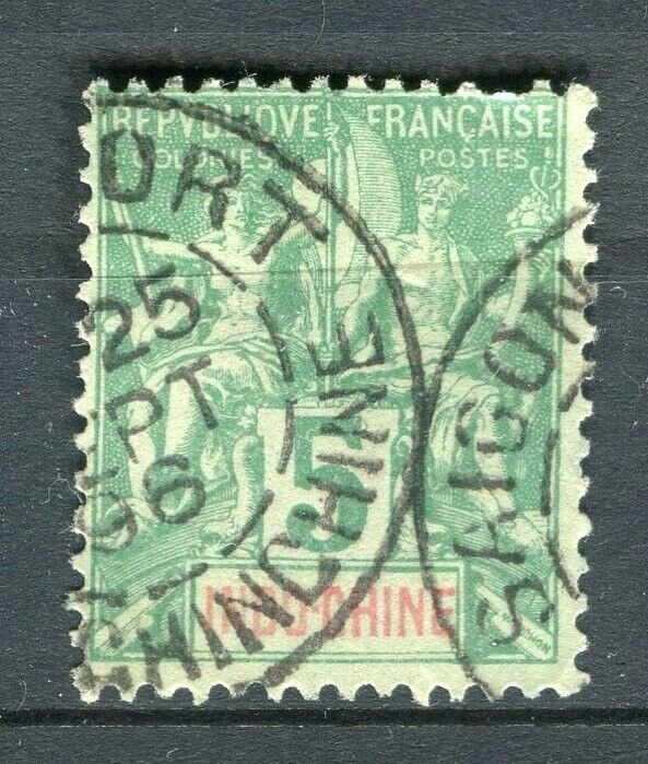FRENCH COLONIES; INDO-CHINE early 1890s Tablet issue used 5c. fair Postmark