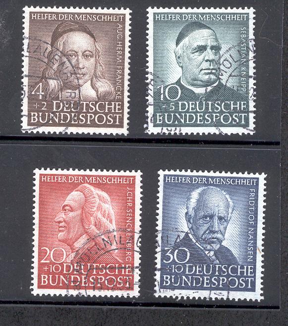 GERMANY B334-337 USED 1953 WELFARE SET AUGUST HERMANN