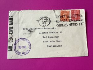 U.K. Military Censorship Civil Mail 1946 Stamp Cover R40371