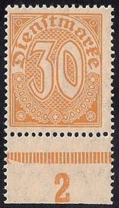 Germany #O6 30PF Numerials Stamp Mint OG NH F