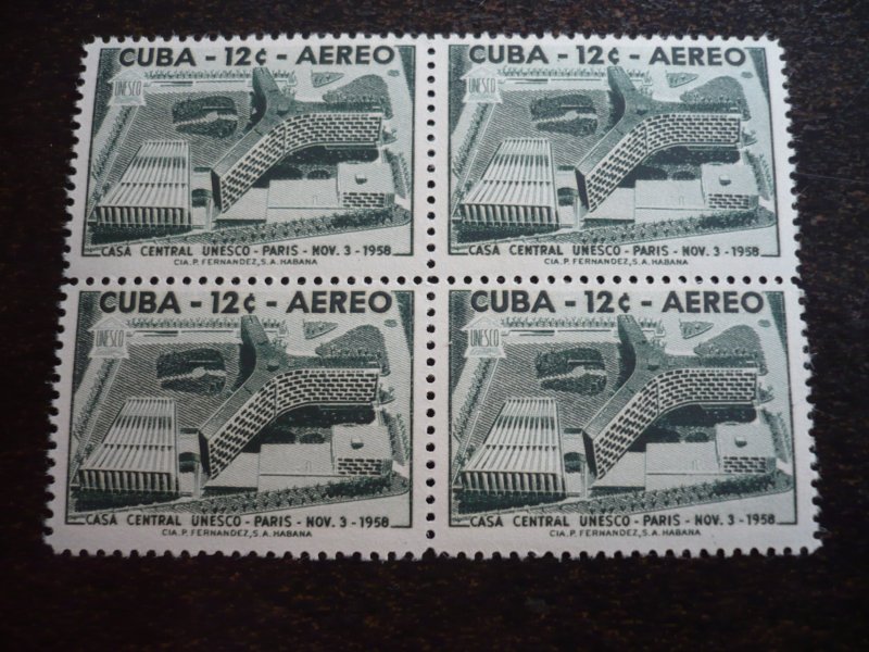 Stamps - Cuba - Scott#C193-C194 - Mint Hinged Set of 2 Stamps in Blocks of 4