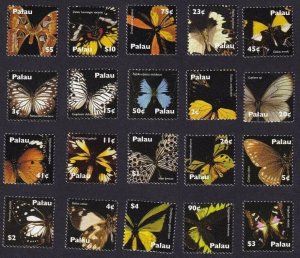 2007	Palau	butterflies insects set of 20v MNH	717