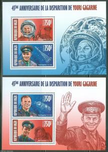 NIGER 2013 45th MEMORIAL ANNIVERSARY YURI GAGARIN  SET OF TWO SHEETS    MINT NH